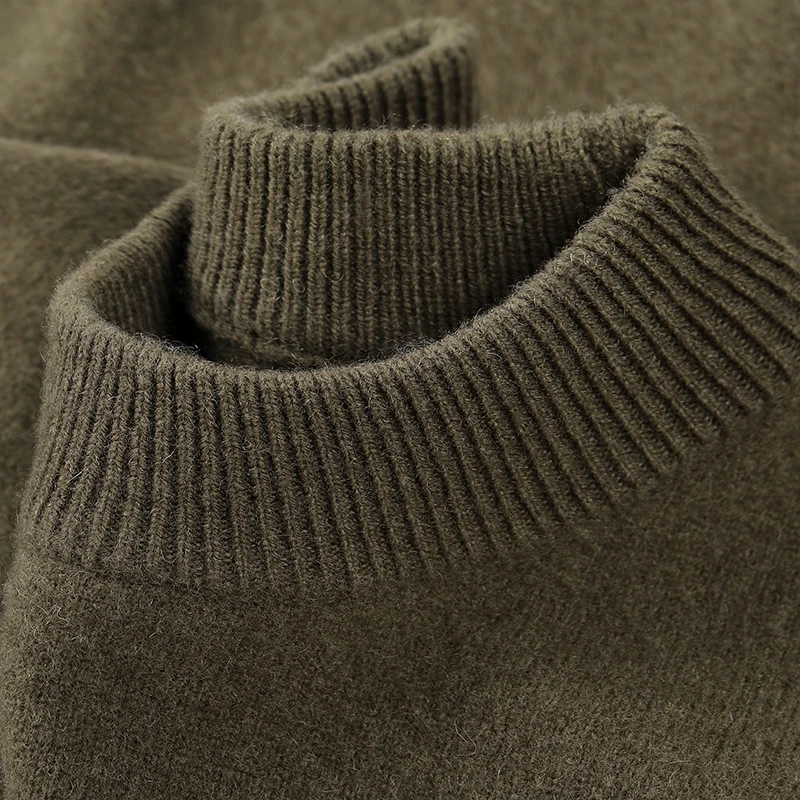 Men's Luxury Knitted Sweater Round Neck Long Sleeve Solid Color Pullover Autumn Winter Fashion Casual Versatile Trend Men's Wear