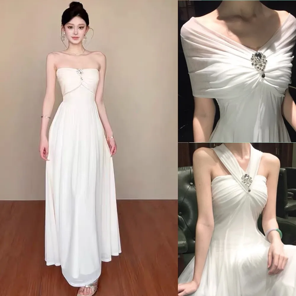 

Slimming Diamond Embellied Me Dr Sexy Design High Waist Long Skirt Ele Lady Par Gown Various Wearable Sles