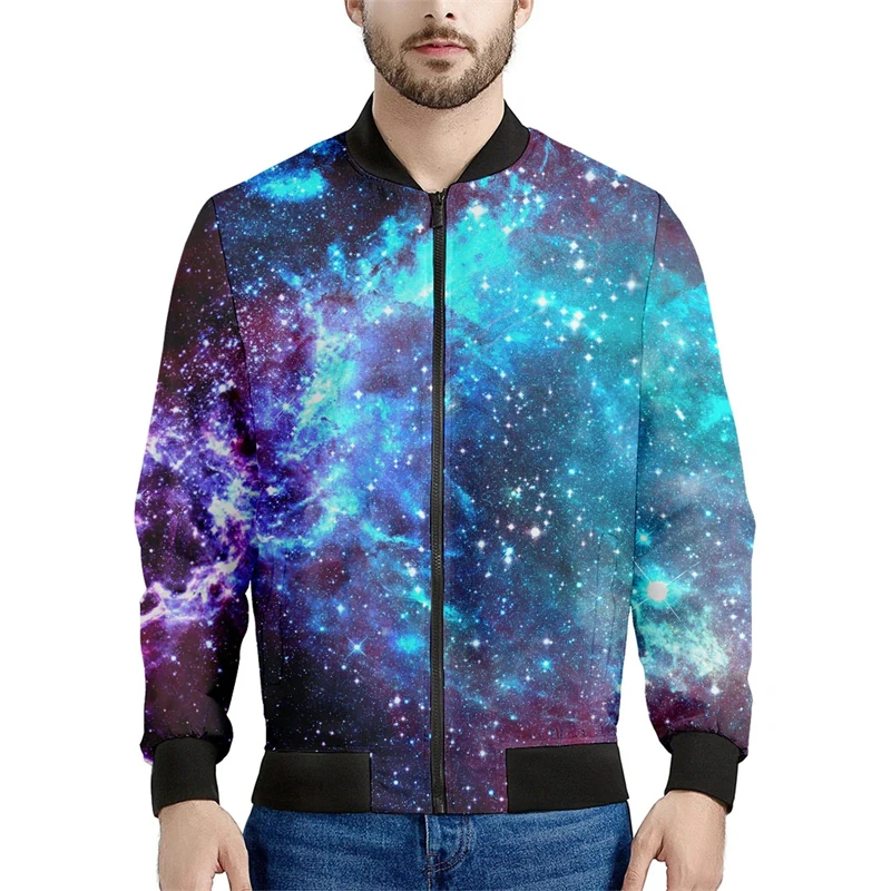 3D Printed Universe Pattern Jacket Men/ Women's Colourful Personalised Space Zip Jacket Harajuku Casual Oversize Sports Coat Top