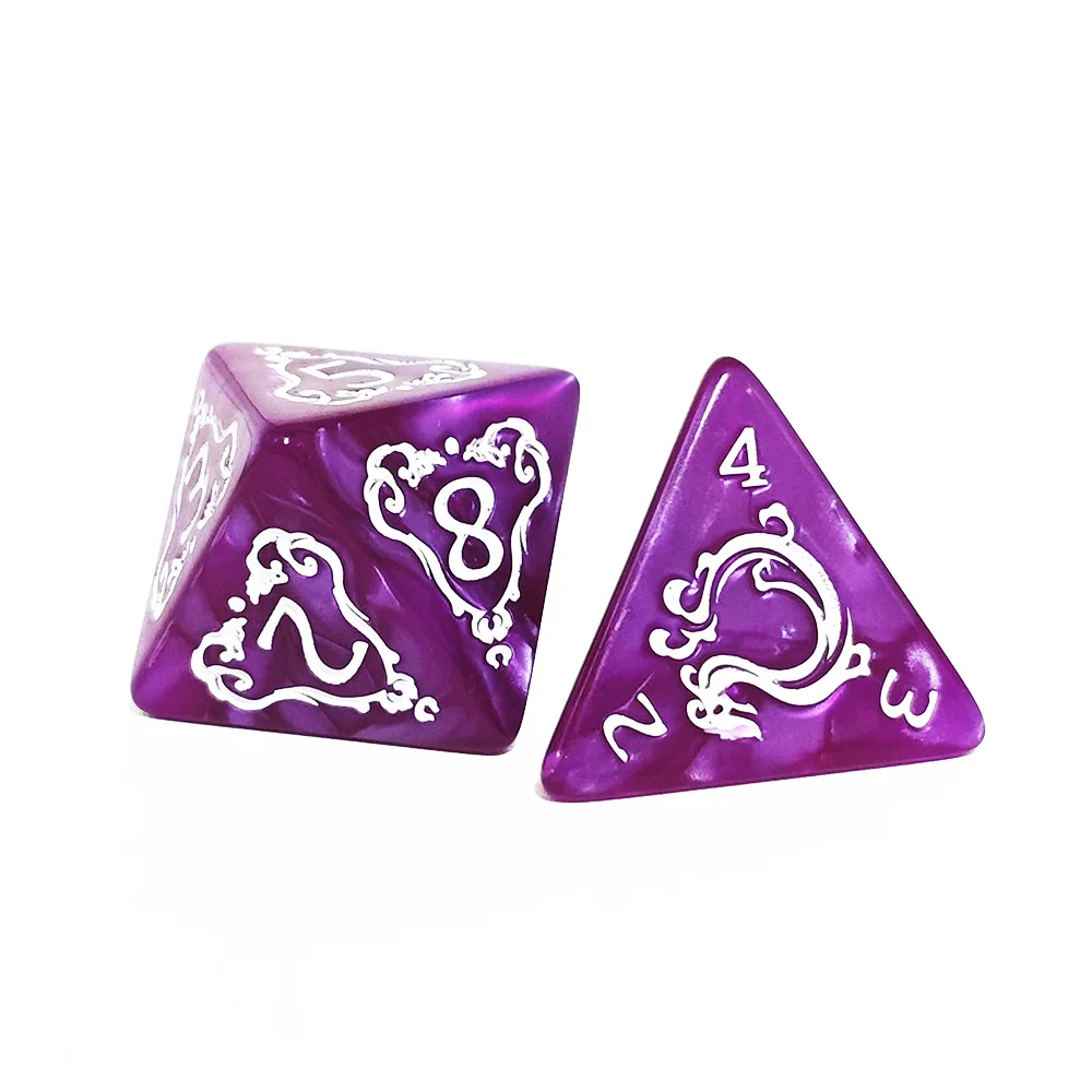 DND النرد 7 قطعة/المجموعة التنين نمط النردات متعددة السطوح لعب الأدوار D & D TRPG مجلس لعبة النرد كهدية الترفيه الملحقات #6