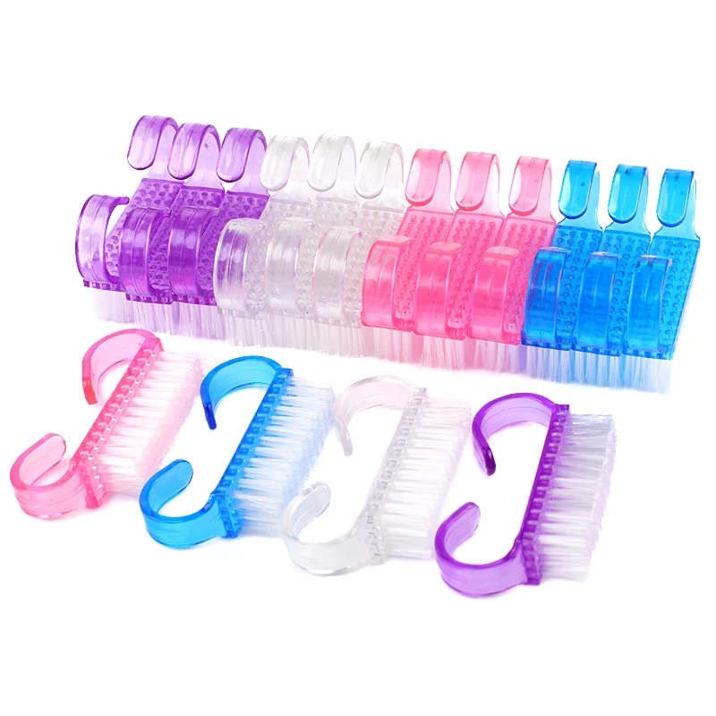 100Pcs/lot Plastic Handle Nail Brush Set Nail Dust Cleaning Clean Brush Powder Soft Remover Acrylic Gel Makeup Manicure Brush