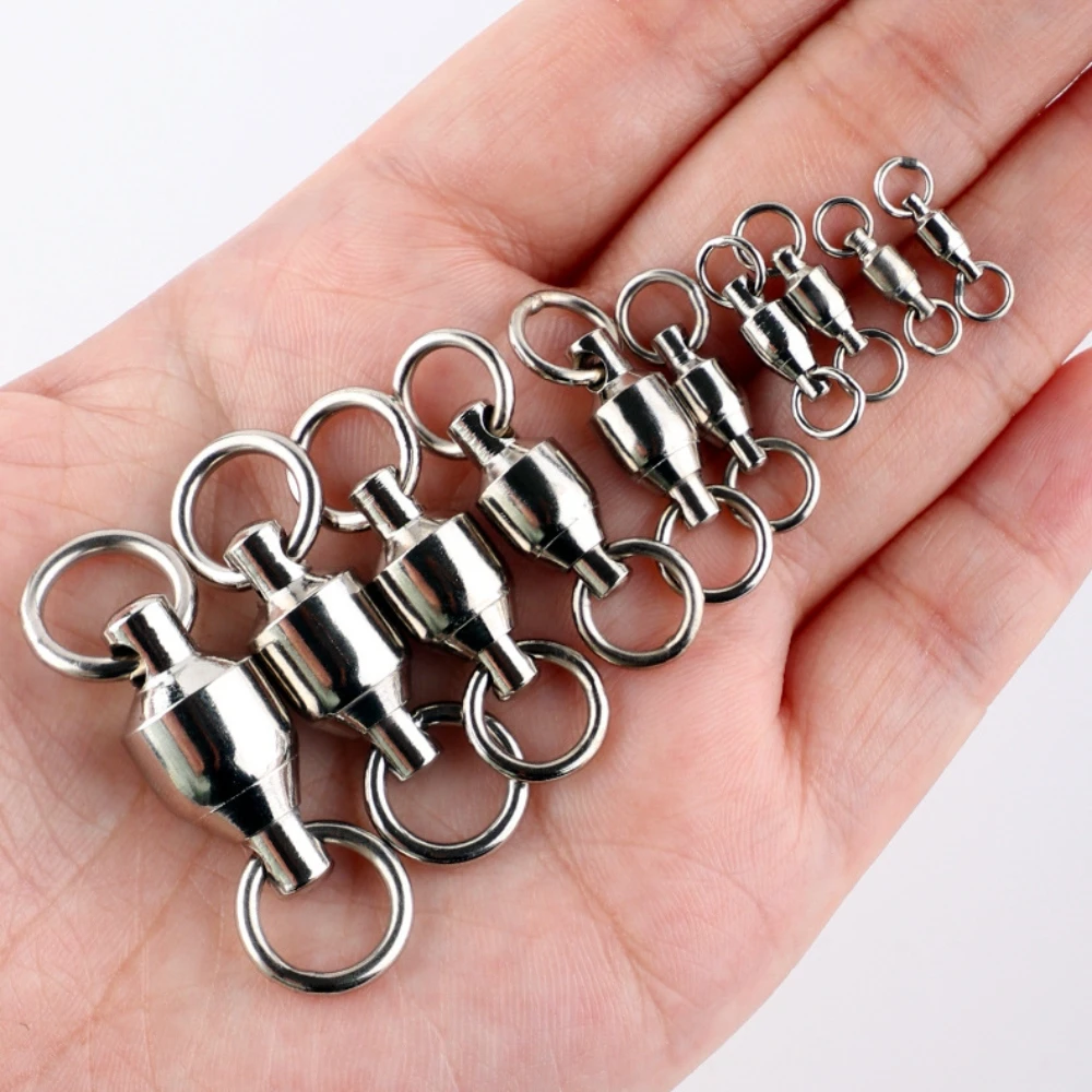 

10PCS Ball Bearing Swivel Stainless Steel Solid Rings Fishing Swivels Lure Connector Welding Ring Sea Fishing Tackle Accessories
