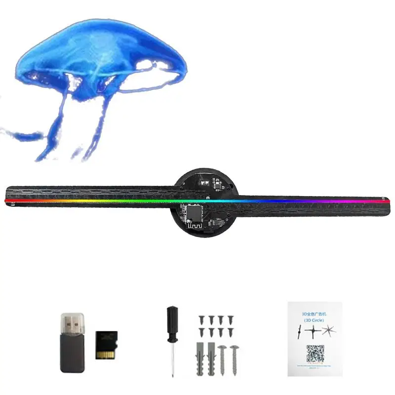 3D Hologramm LED Fan 3D Holographische Projektor Werbung Display Licht HD Holographische Projektor Für Weihnachten Halloween