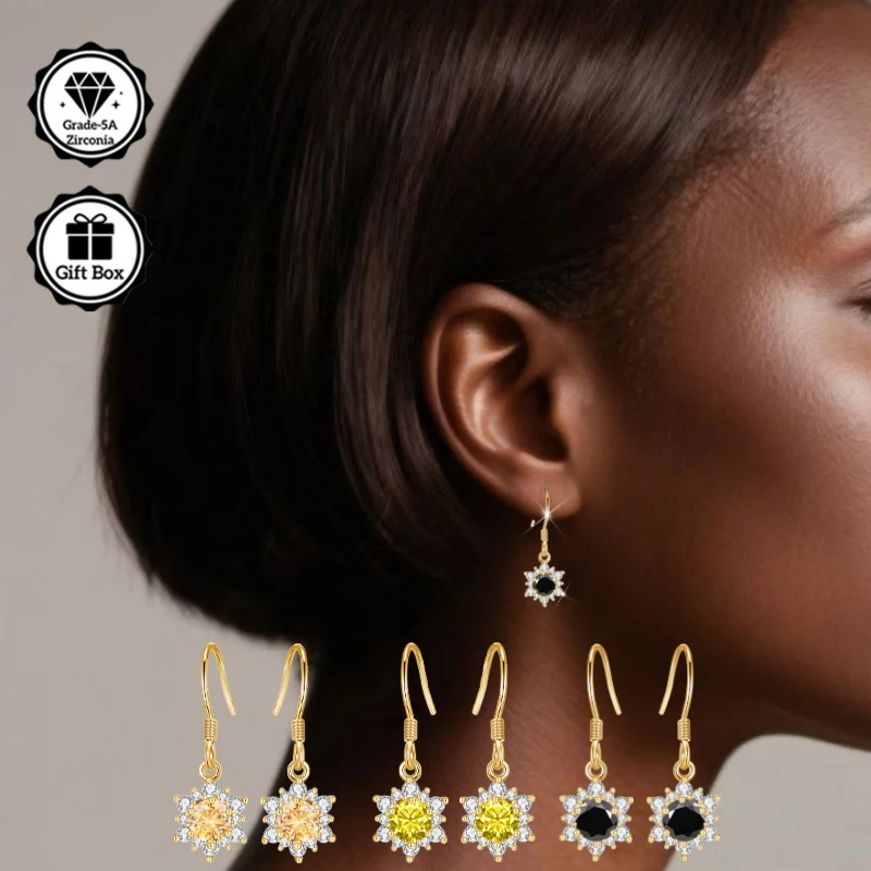 

Ювелирные изделия LAMVOICE для женщин/серьги с 1-каратным цирконием, гипоаллергенные серьги-крючки, рождественский подарок для ювелирных изделий высокого качества