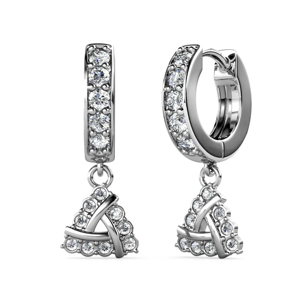 

Daisini Ear Needle Exquisite Geometric Pendant Hoop Earrings with Swarovski Crystals for Women Fashion Jewelry