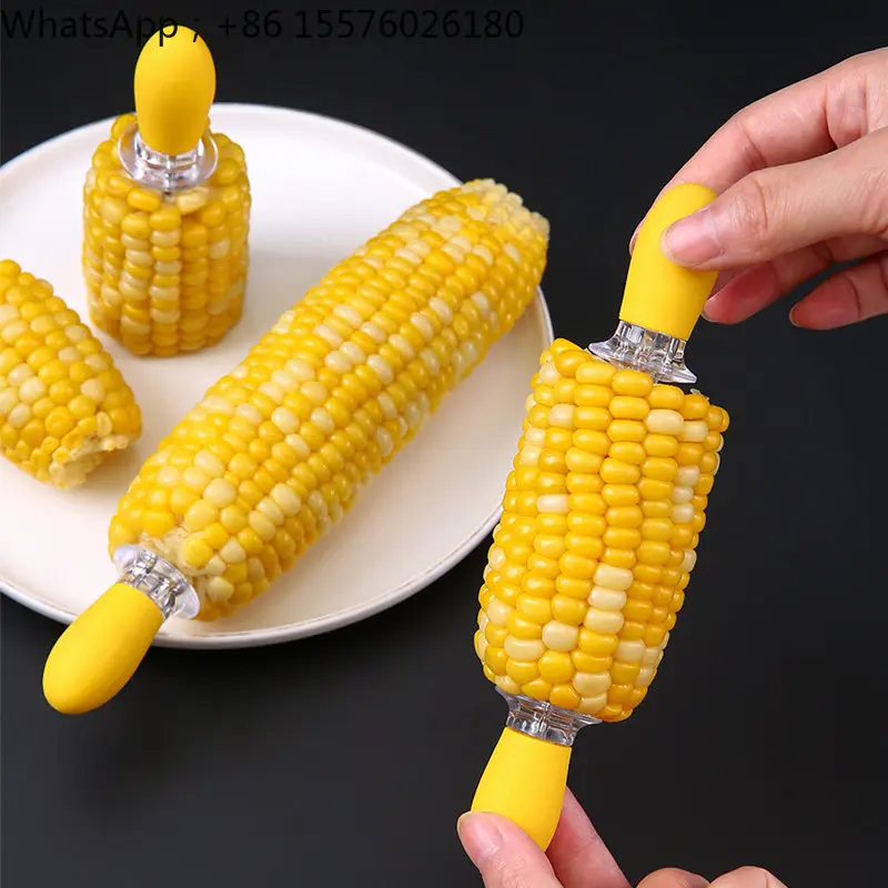 Eat Corn Anti-scalding Hand Barbecue Fruit Fork, Children Are Not Sticky, Hand Gnaw Rice Sweet Potato Stainless Steel Fork
