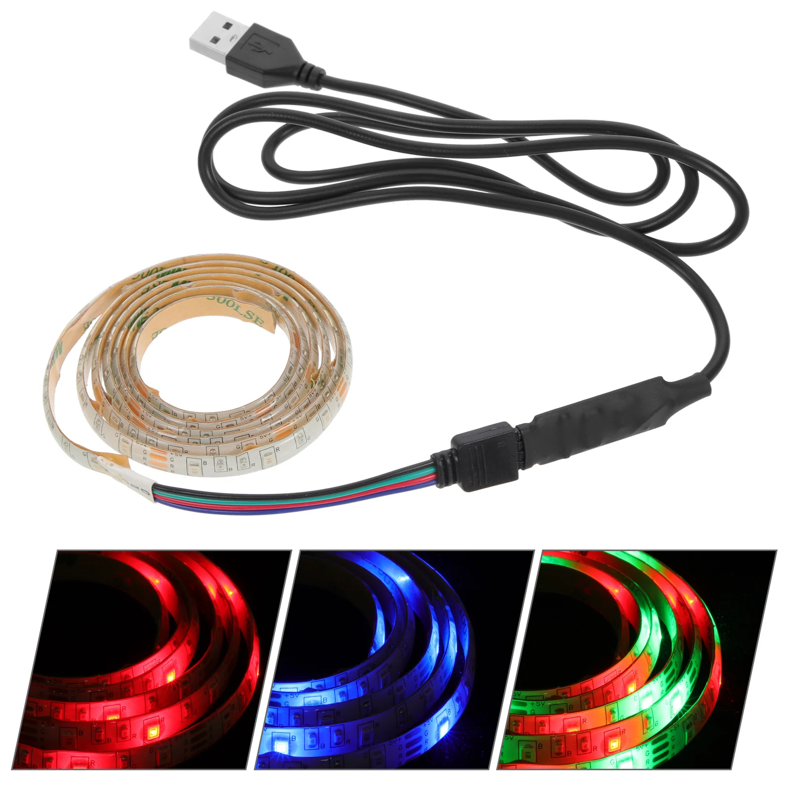 

1M Waterproof 3528 Rgb Led Strip Light For Home Hotel Club Decoration Low Power 3 Keys Usb Cable Included Solar Light