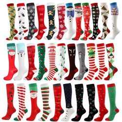 New Christmas Calf Compression Stockings For Men Women Fitness Night Running Rope Skipping Sports Socks Outdoor Cross Country