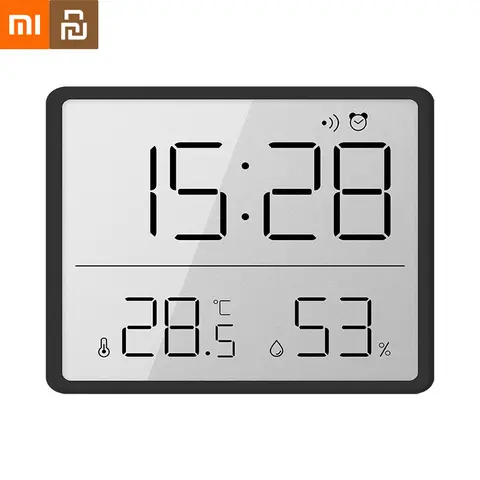 Xiaomi Youpin Alarm Clock LCD Large Screen Digital Temperature Hygrometer Simple Alarm Clock Magnetic Design Ultra Thin Clocks