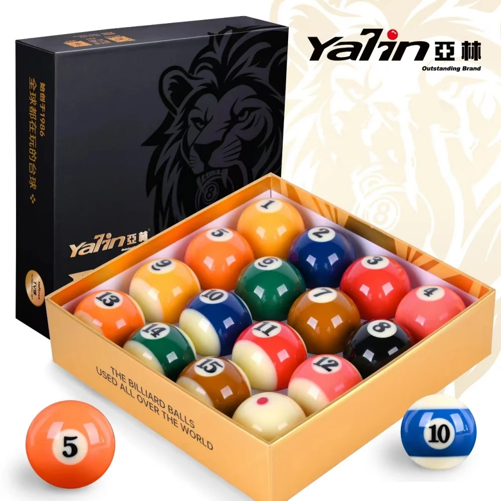 YALIN Club TV-Pro Black Kingkong Phenolic Resin Billiard Pool Ball Set 2-1/4