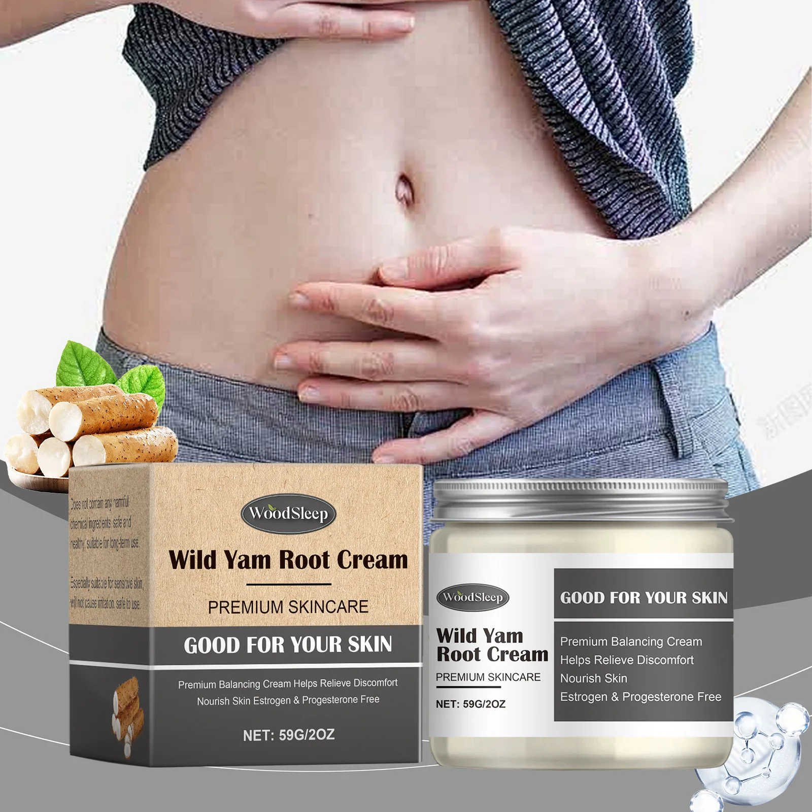 

Herbal Soothing Cream Gentle Moisturizing Skin Massage Daily Body Care Cream Premium Balancing Cream Helps Relieve Discomfort