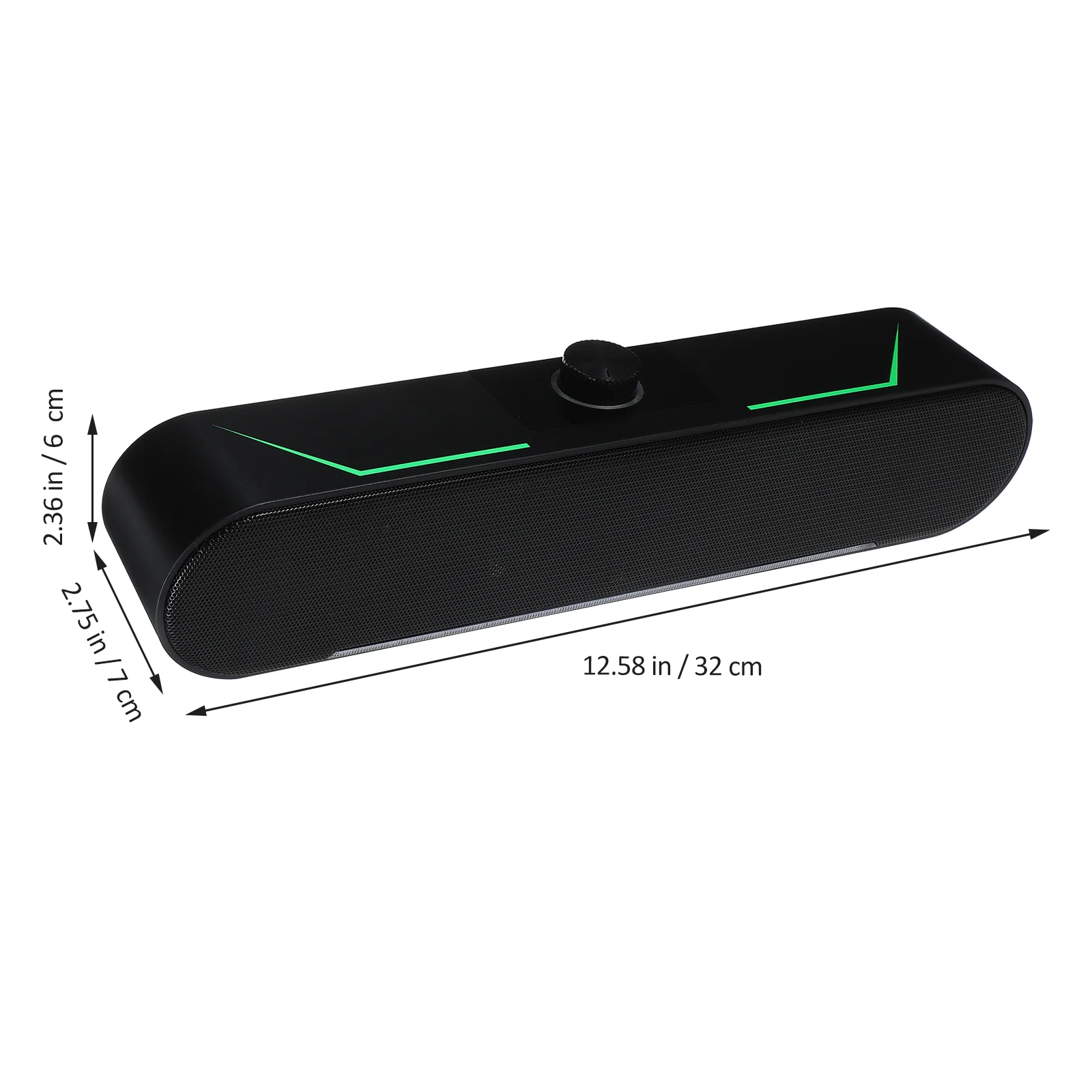 Wired Long Luminous Stereo Speaker Home Soundbar Desktop Monitor Pebble Plastic Gaming For