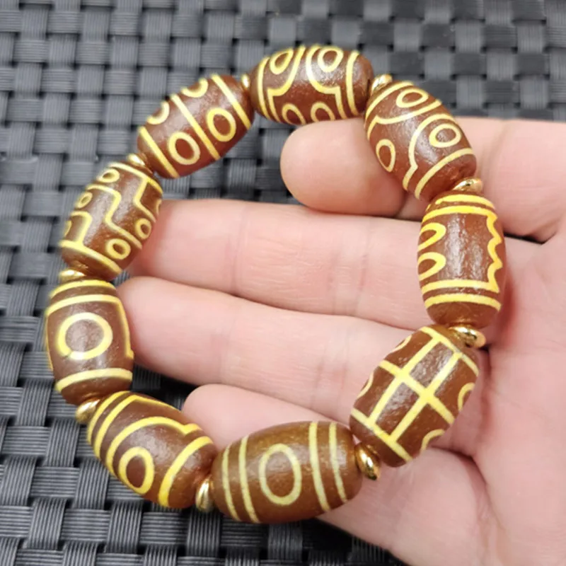 

Antique Agate Jade 1234 Five Six Nine Eye RedBeads as Right as Rain Bracelet