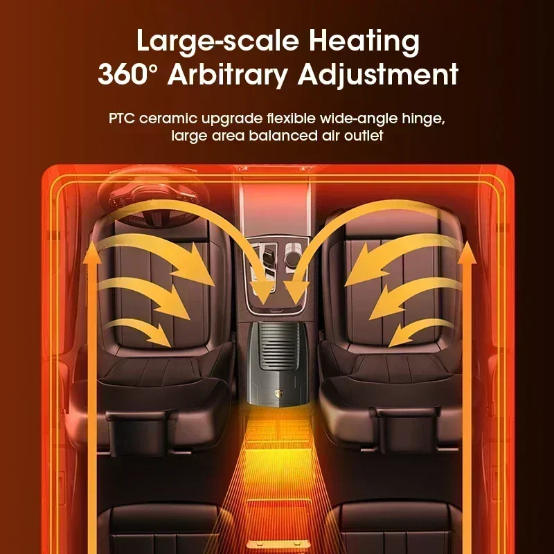 سخان سيارة محمول 12 فولت/24 فولت 150 وات، مزيل صقيع الزجاج الأمامي ومروحة ديميستر، تسخين كهربائي للاستخدام الشتوي للشاحنة مع التجفيف السريع