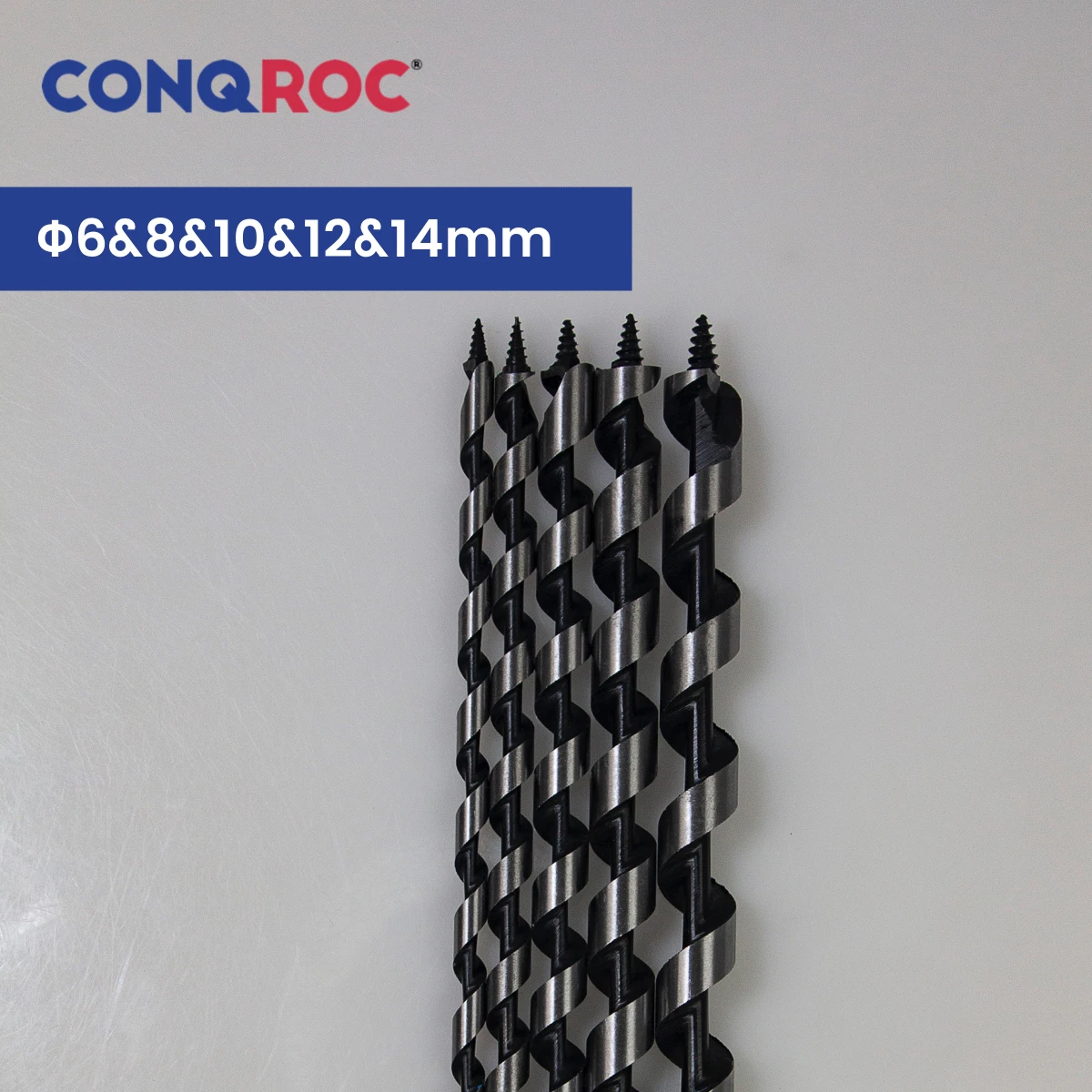 เกลียว-ขลุ่ยสว่านเจาะBitsชุดSelf-Centering Pole Bits Hex Shank 5 ชิ้นความยาว-230 มม.เส้นผ่านศูนย์กลาง-6 & 8 & 10 & 12 & 14 มม.