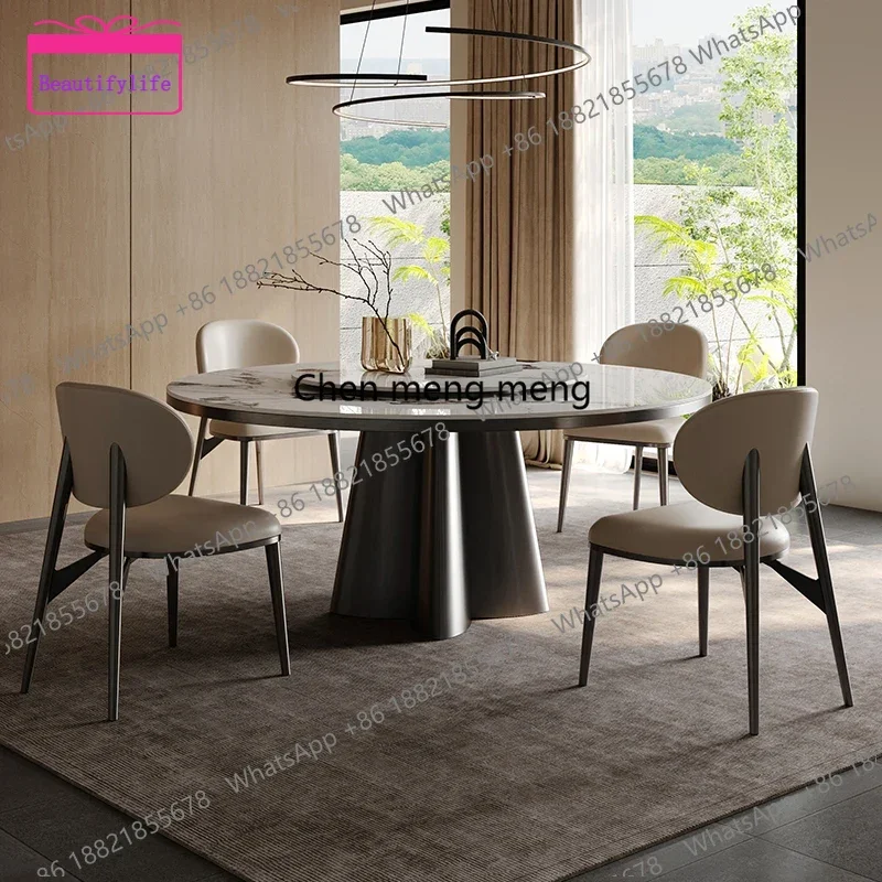 A17  Modern Simple Round Table High Quality Aesthetics High Quality Light Luxury Restaurant Table Unusual Mesas De Jantar Fu
