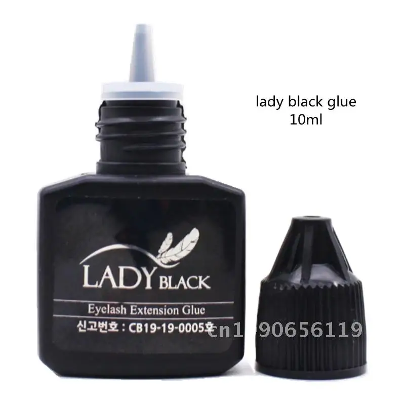 10ml Lady Black Glue for Eyelash Extensions with Original Bag Low Irritation Fast Drying Lash Adhesive Makeup Tools