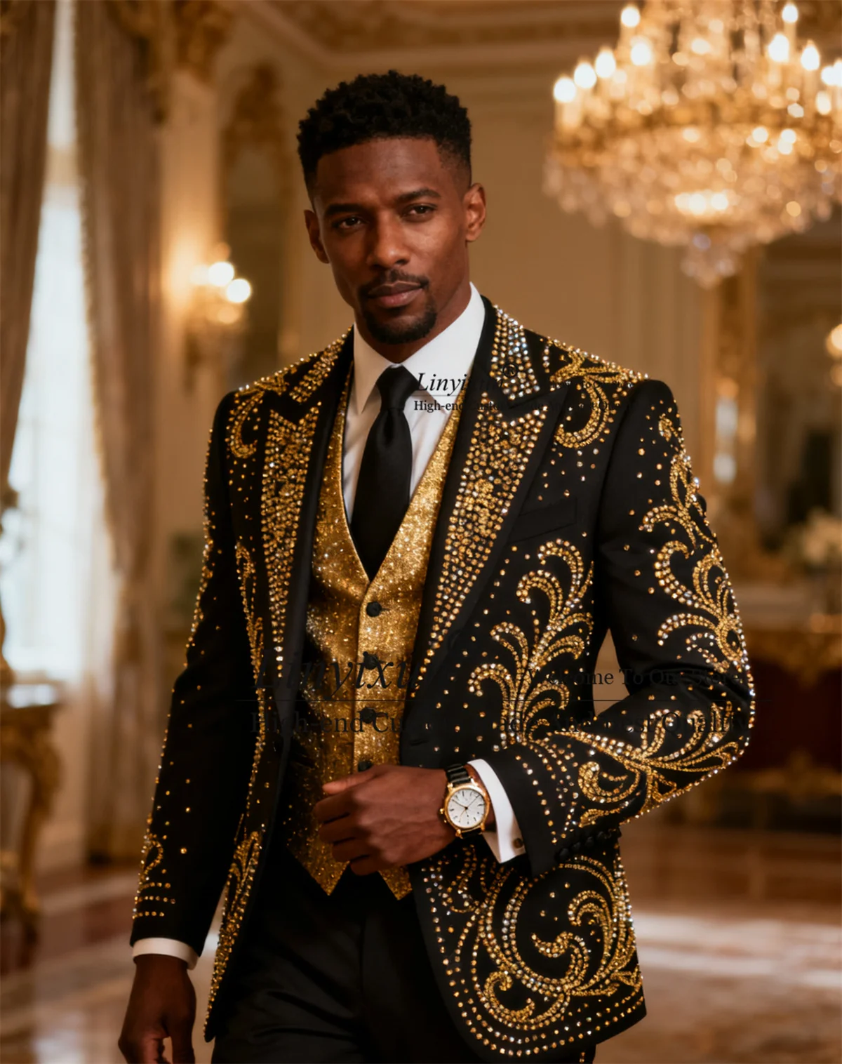 

Мужские костюмы с блестящими стразами и кристаллами, комплекты из 3 предметов, мужские пиджаки для жениха, формальные свадебные смокинги, облегающие, Ropa hombre, по индивидуальному заказу