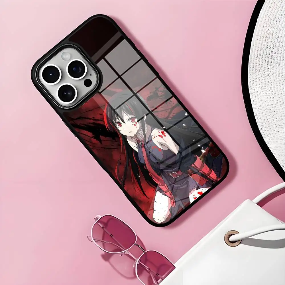 

Magnetic Glass Phone Case for iPhone A-Akame Ga Kill Design pro Max Mini Compatible with Multiple Models