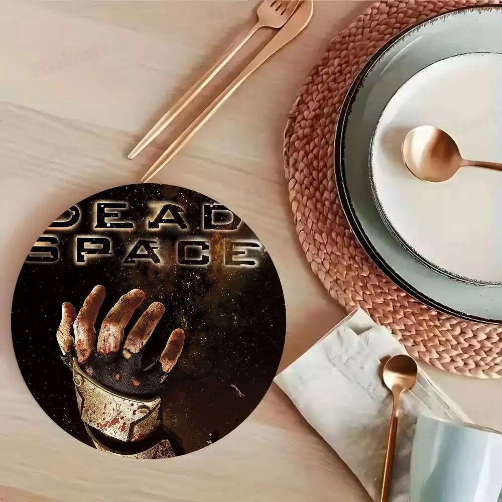 D-Dead Space Classic Movie Coaster Wooden Drink Tray Suitable for Restaurants and Coffee Shops Easy To Wash and Clean