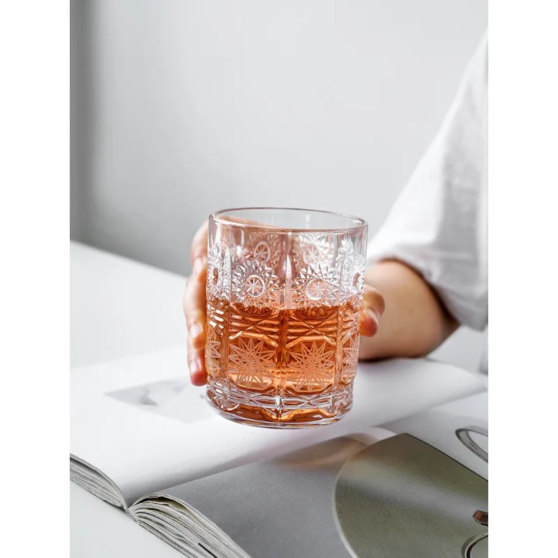 Universe Grocery Store 500PK Traditional Vintage Hand Carved Frosted Whiskey Glass Creative Luxury
