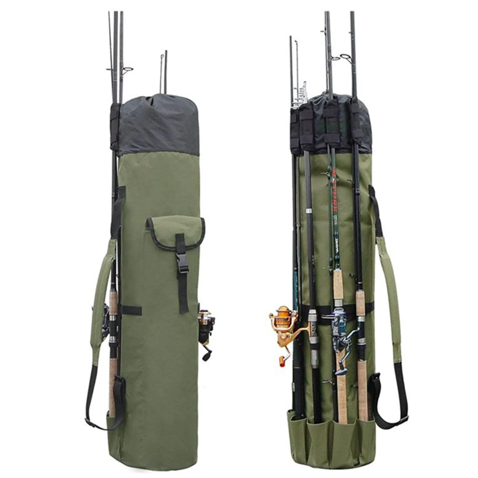 

Foldable Fishing Rod Bag Water-resistant Rod Case Holds Box Fishing Accessories