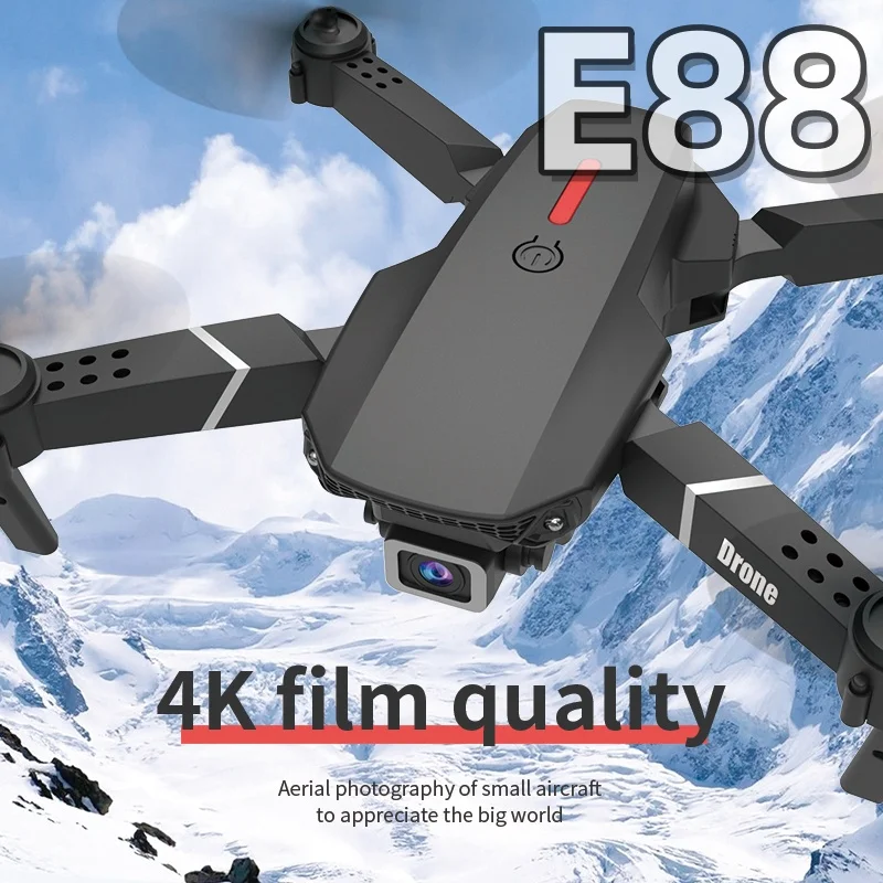 Nouveau drone aérien E88 2026 |   Transmission en temps réel par double caméra |   Drone pliable avec maintien d'altitude par flux optique, idéal pour les cadeaux de vacances