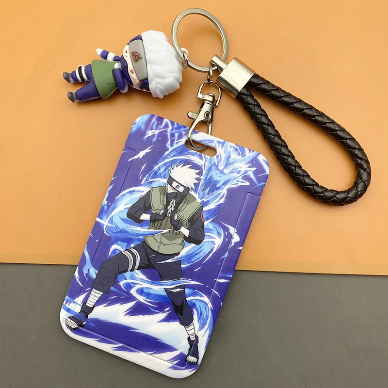 Anime NARUTO figure student food card protective cover access control card bus card set key chain hanging holiday gifts