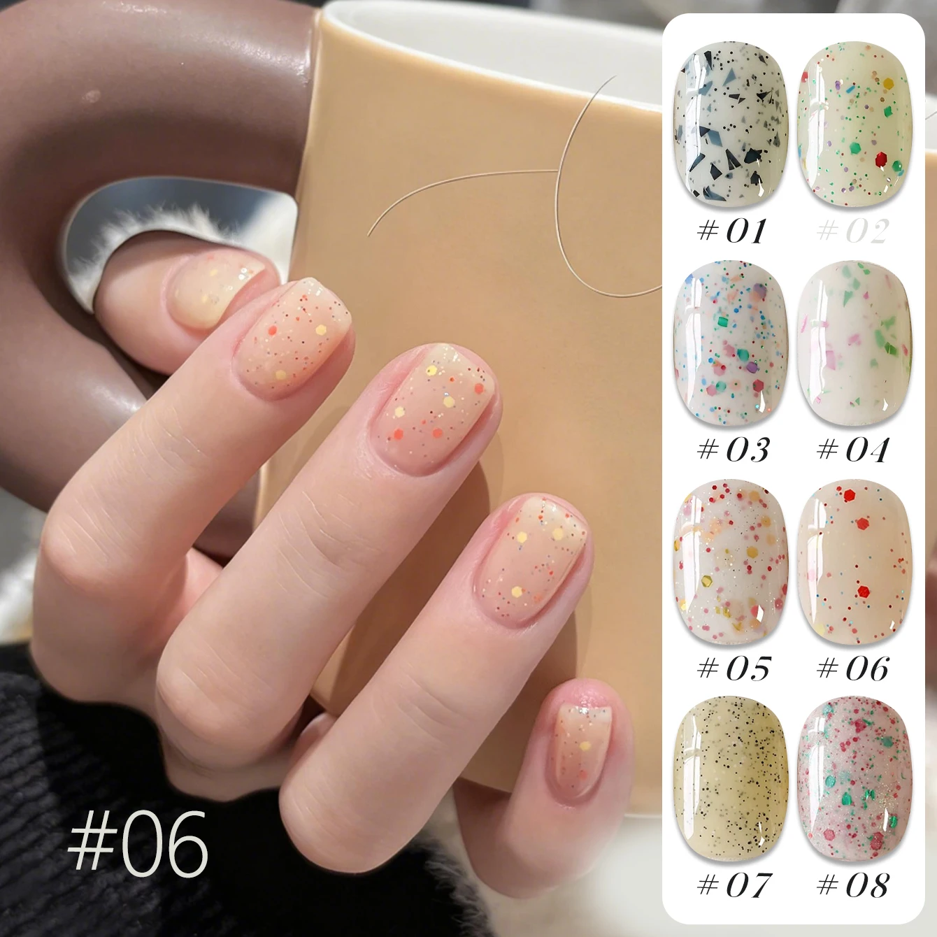 MIANEL 93A 10 مللي كسر الصدفة يوم الجبن مستوحى من هلام البولندية الآيس كريم بريق مسمار الفن عيد الميلاد موضوع 2025 مجموعة جديدة