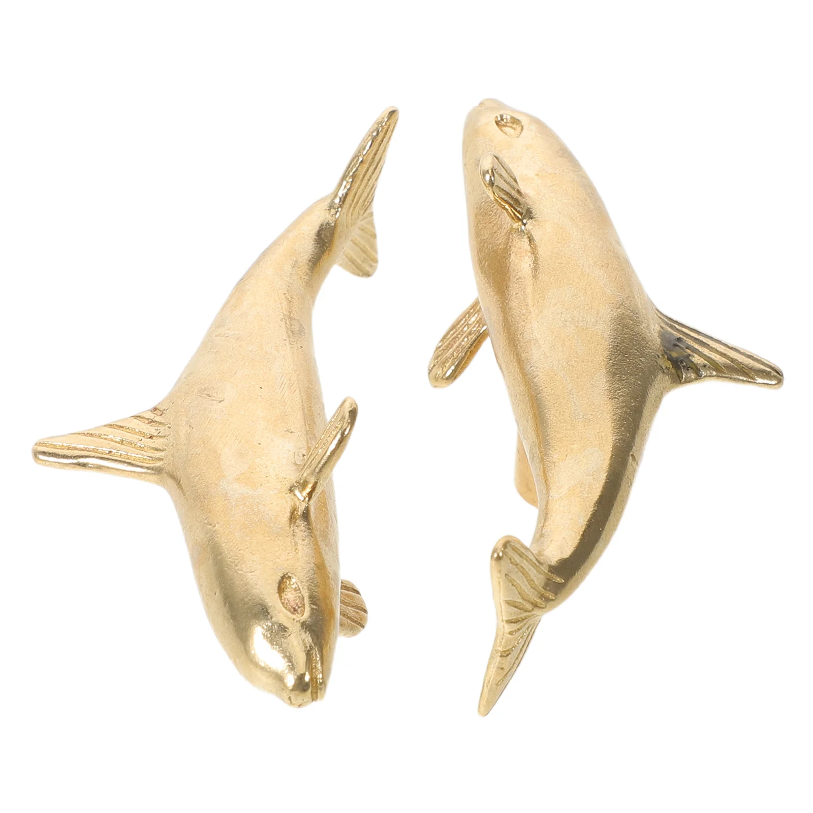 

2Pcs Solid Brass Dolphin Drawer Pulls Animal Shaped Cabinet Knobs for Dresser Wardrobe Kitchen Hardware Brass Animal Knobs