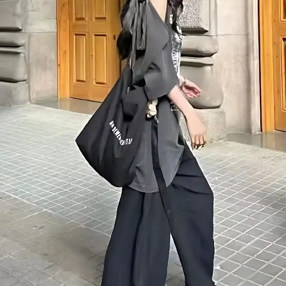 Ann Demeulemeester Antwerp Black Classic Alphabet Canvas Bag