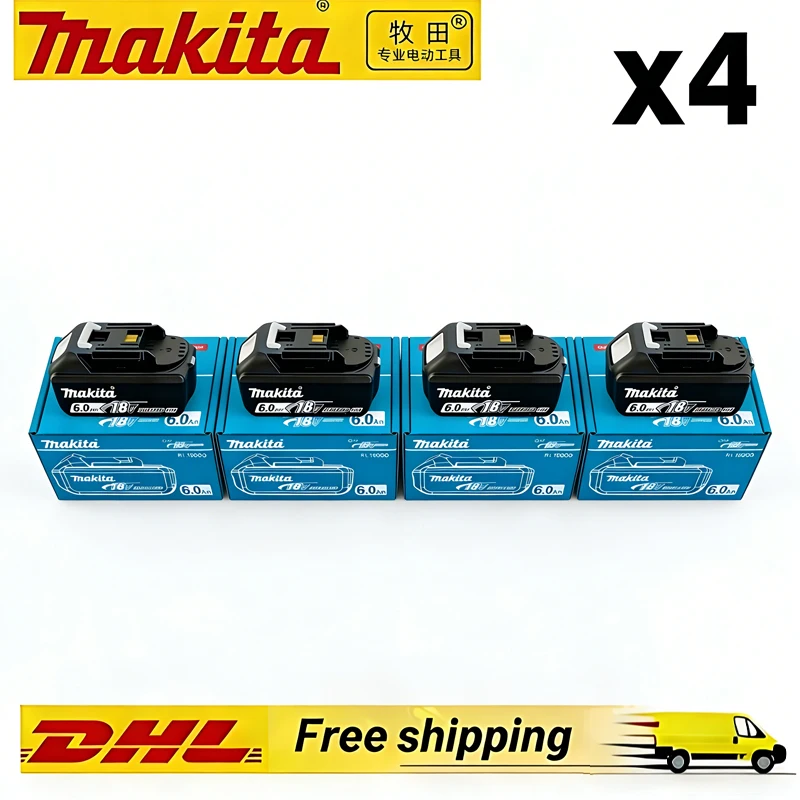 

6000mAh Genuine Makita BL1860 6Ah Li-ion Battery Power Tools Replacement LXT BL1850 Compatible with 18V Screwdriver with BM