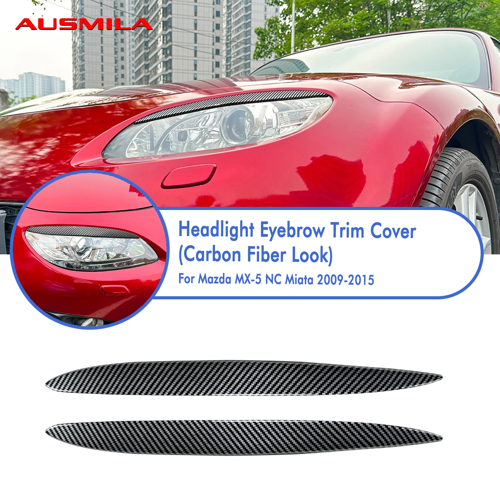 

For Mazda MX5 Miata NC 2009-2015 Headlight Eyelid Head Light Eyebrow Lamp Cover Trim