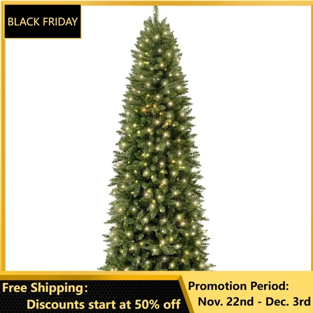 

Christmas Tree, 12ft Premium Artificial Tree, Realistic Lighted Spruce Holiday Decor W/Warm White Lights, Base, Christmas Trees