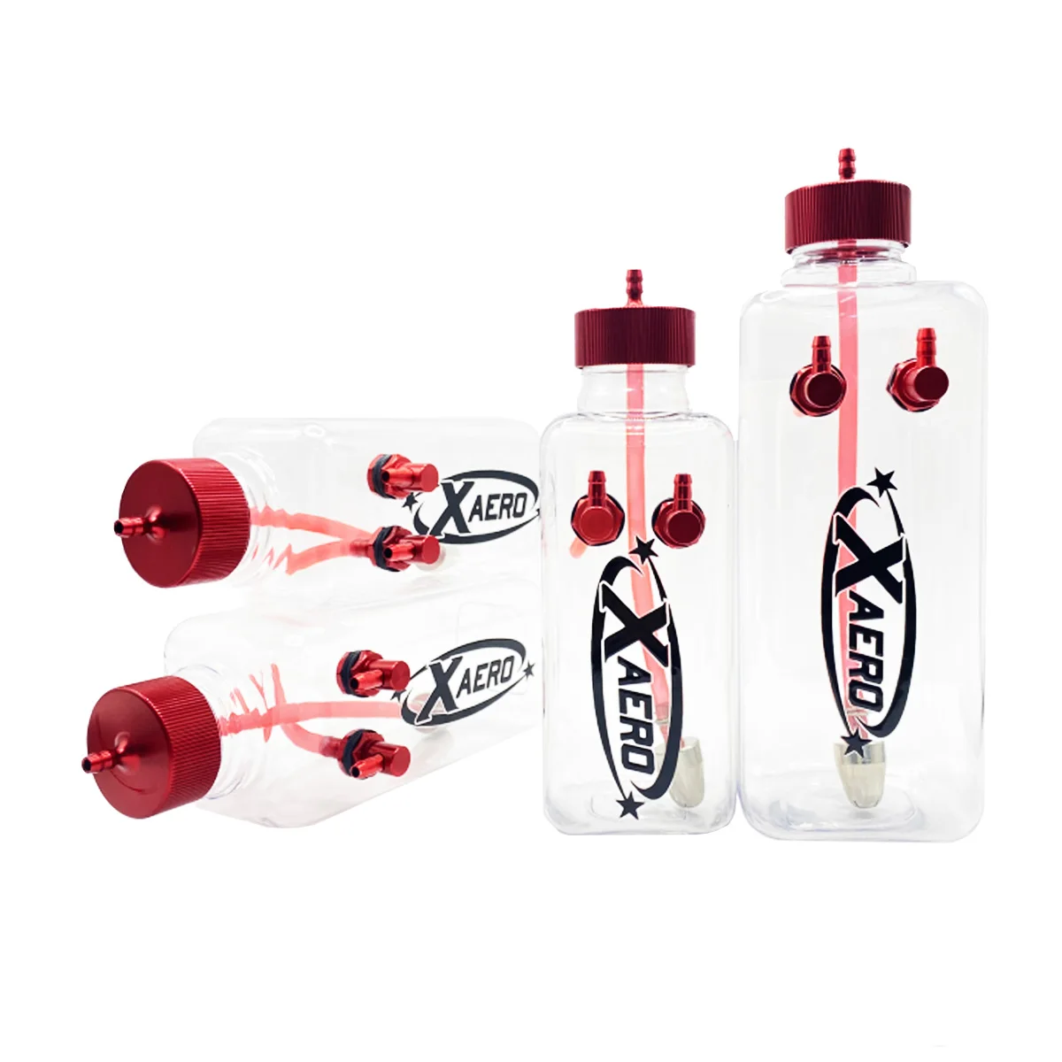 XAERO Fuel Tank Transparent Plastic Square Bottle 260/300/360/500/700/1000/1500 ML/CC CNC Aluminum Alloy for Gas Airplane Model