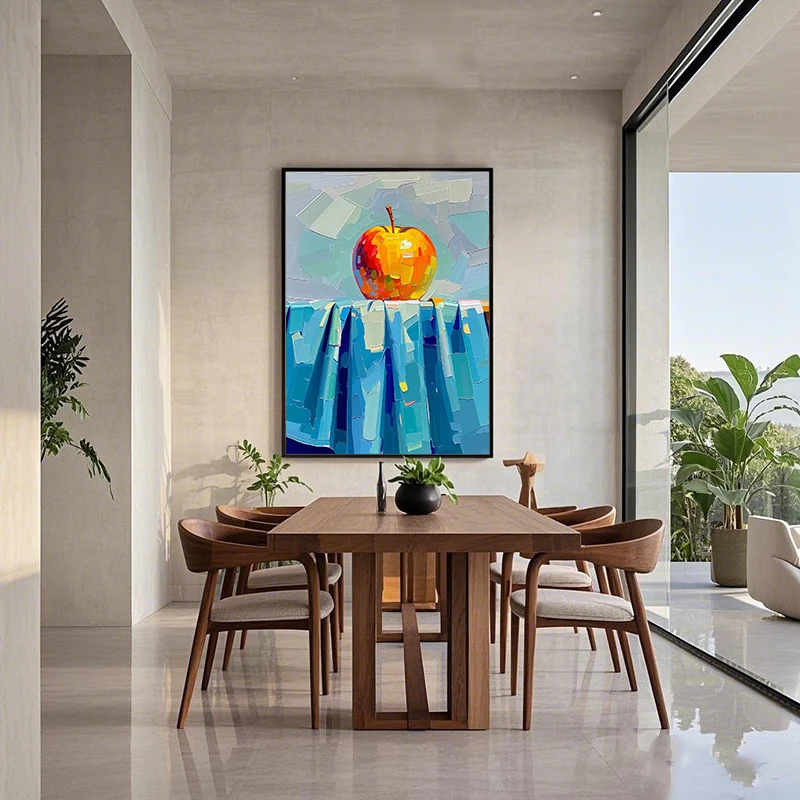 

Customizable Hand-painted Oil Paintings, Apples,Suitable for Living Rooms and Dining Rooms. Decorative Painting, Knife Paintings