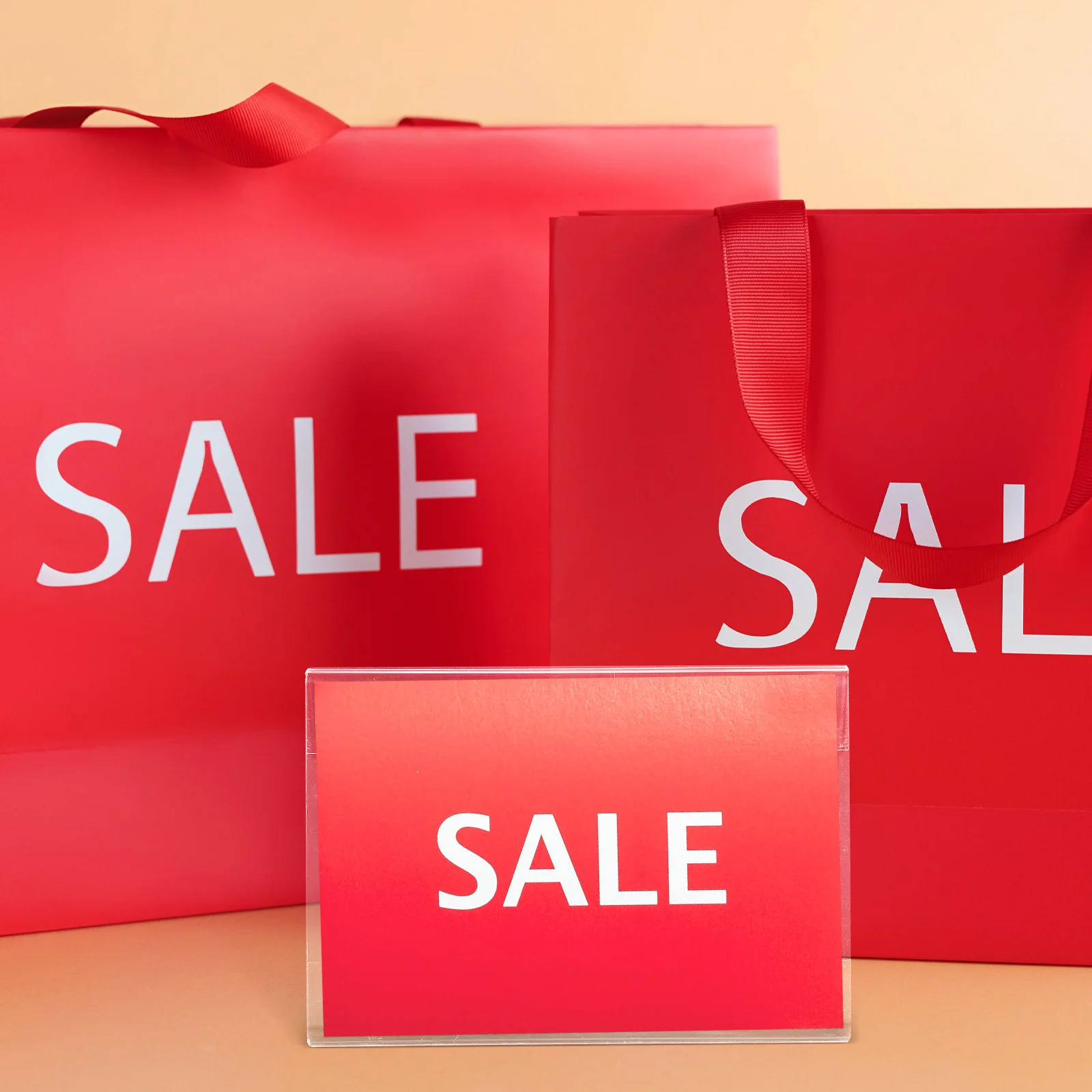 

10pcs Wall Sign Acrylic Price Tag Display Stand For Retail Store Shelf Label Holder Supermarket Merchandise Sign Holder