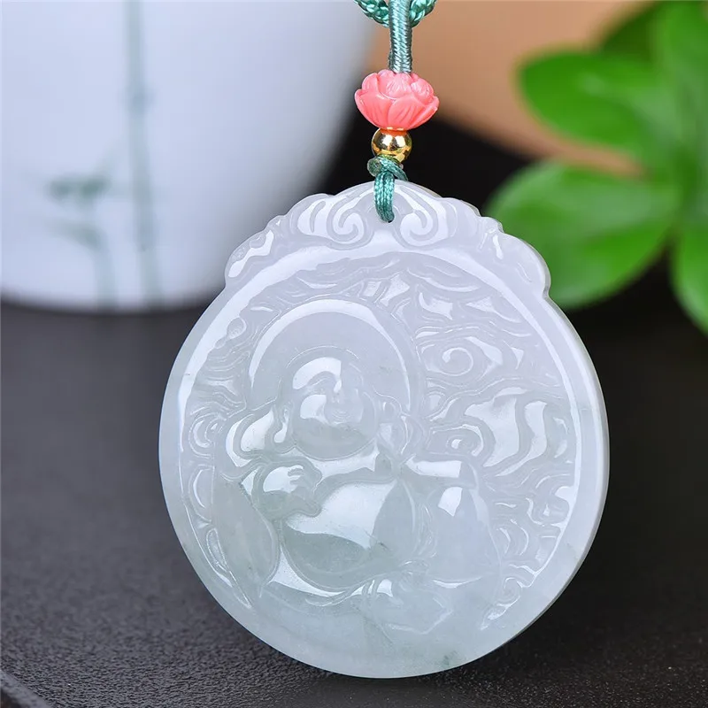 Tianshan Cui Big Belly Maitreya Buddha Round Pendant Same for Men and Women