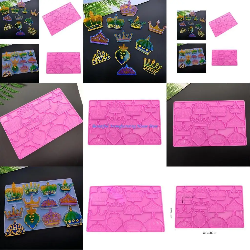 

E56A Формы для ключей из эпоксидной смолы в форме короны Гибкая силиконовая форма для аксессуаров для брелков