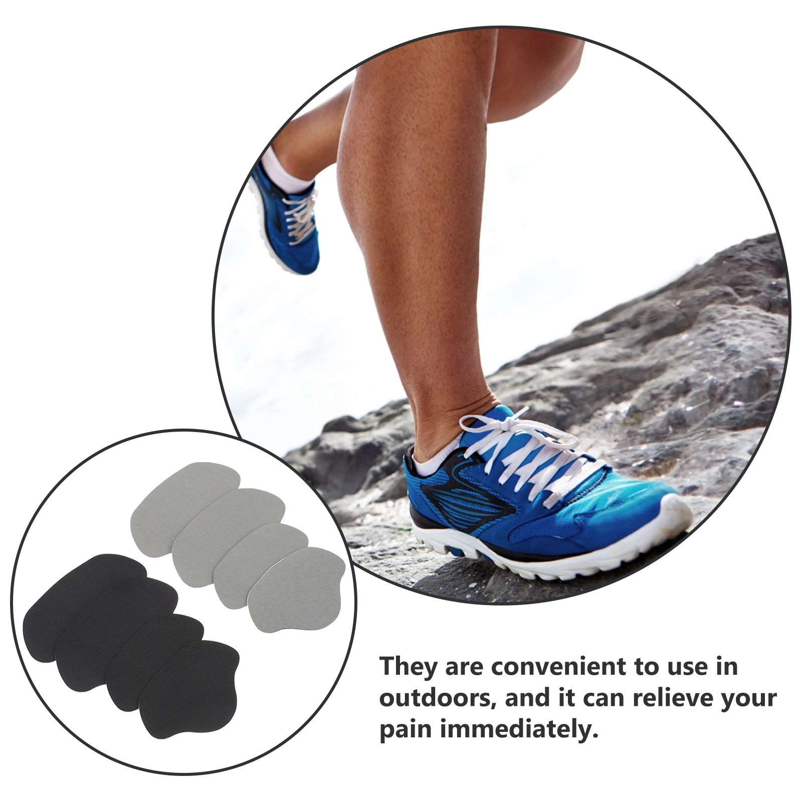 

8pcs Heel Protection Stickers Breathable Self-Adhesive Foot Pads Sweat Absorbing Rear Heel Protectors Sports