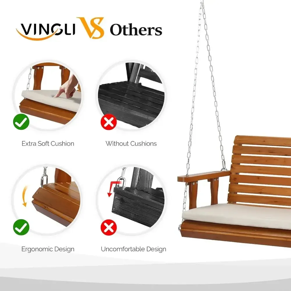 

Activity ProductHeavy-Duty 5-Person Outdoor Porch Swing With Cushions, Up To 880 Lbs, Suitable For Yard, Garden, Pool, Deck, Bro