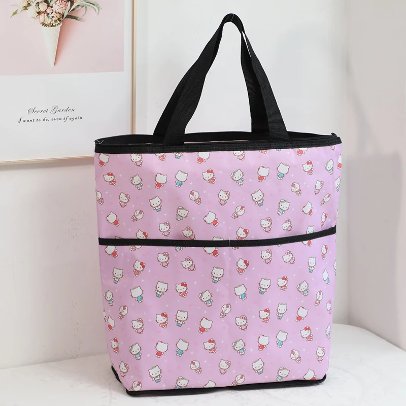 Kawaii Sanrio аниме хобби Kuromi Cinnamoroll Hello Kitty мультфильм ткань Оксфорд большой емкости Складная Экологически чистая сумка для покупок