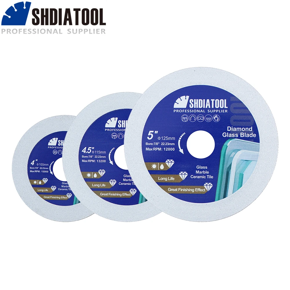 

SHDIATOOL Diamond Saw Blade Cutting Glass Dia100/115/125mm Cut Jade Crystal Marble Quartz Disc 4" 4.5" 5" Grinding Plate