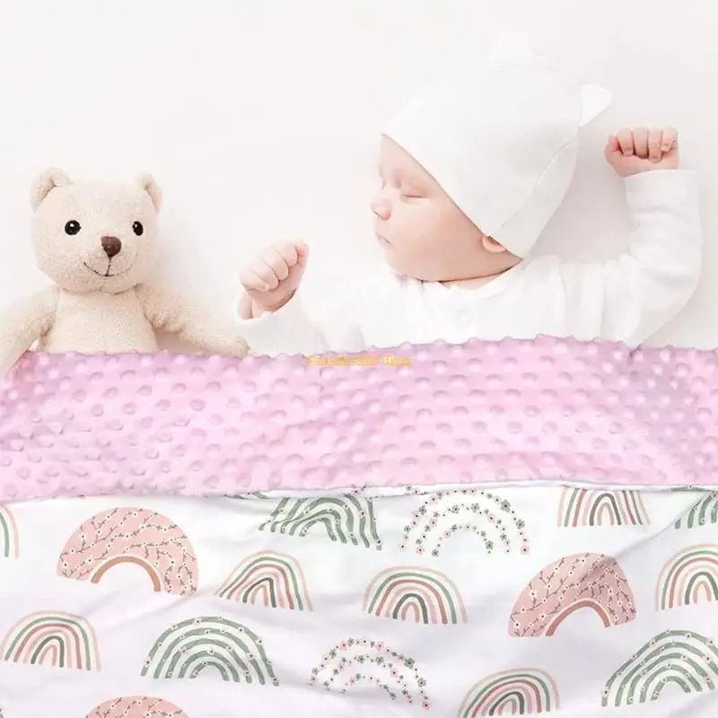 WXTD Soft Plush Baby Blanket مع دعم منقطة خفيفة الوزن Baby Minky بطانية