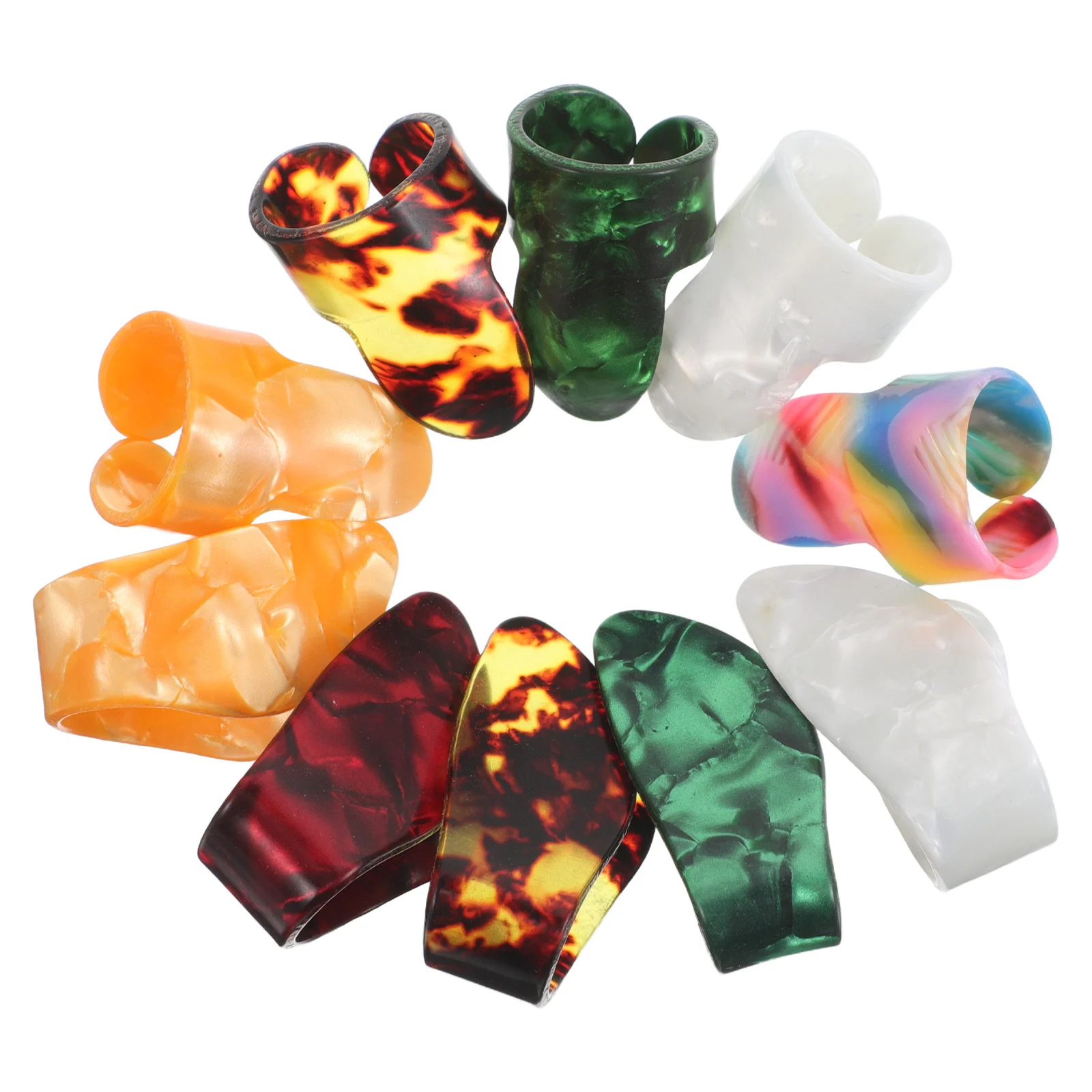 

10 pcs Finger Picks Set Pe Material Fingerstyle Protection For Acoustic Electric Bass Folk Guitar Ukulele Banjo