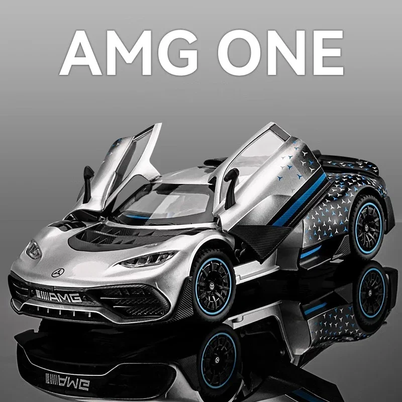 1:24 Mercedes Benz AMG ONE Racing Pressofuso in lega Modello di auto Suono e luce Host di computer Ornamenti fai da te Regalo di moda per un amico