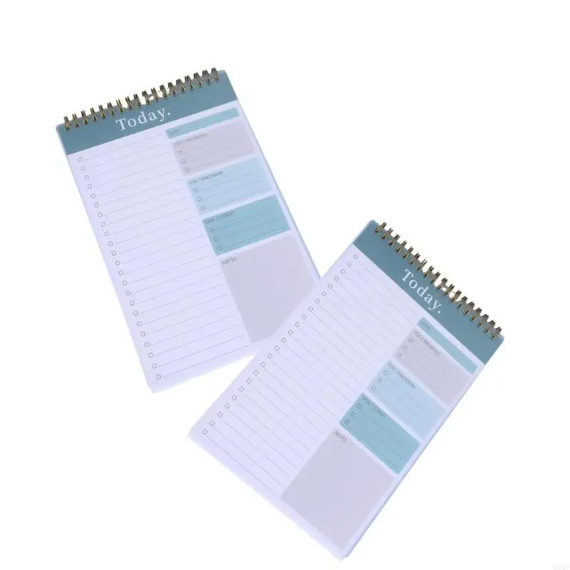 2 Pcs Daily Planner Weekly Planner Journal Notebook Spirals Notepad To Do List Notebook Planning Pad Management Notebook K92C