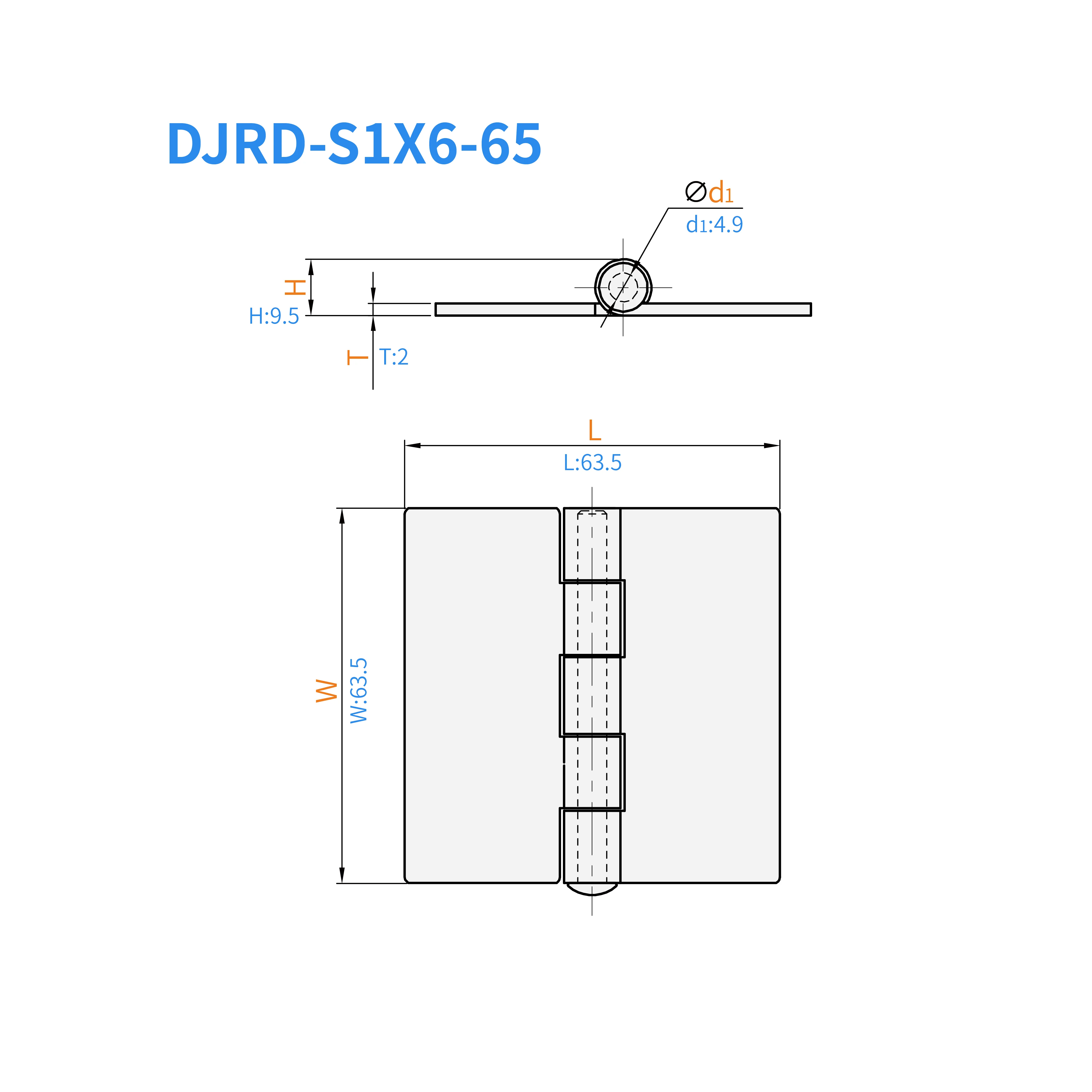 1 قطعة مفصل فراشة ملحومة من الفولاذ المقاوم للصدأ/الفولاذ الكربوني 65 مللي متر لوحة سحب مسطحة أساسية-أجهزة باب وخزانة شديدة التحمل #6