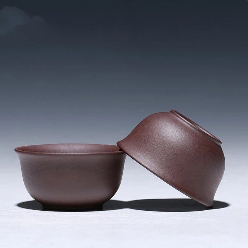 2pcs 40cc Handmade Yixing Zisha Purple Clay Tea Cups Authentic Hand Carved Tea Cup Set Upscale Real Zisha Tea Cups