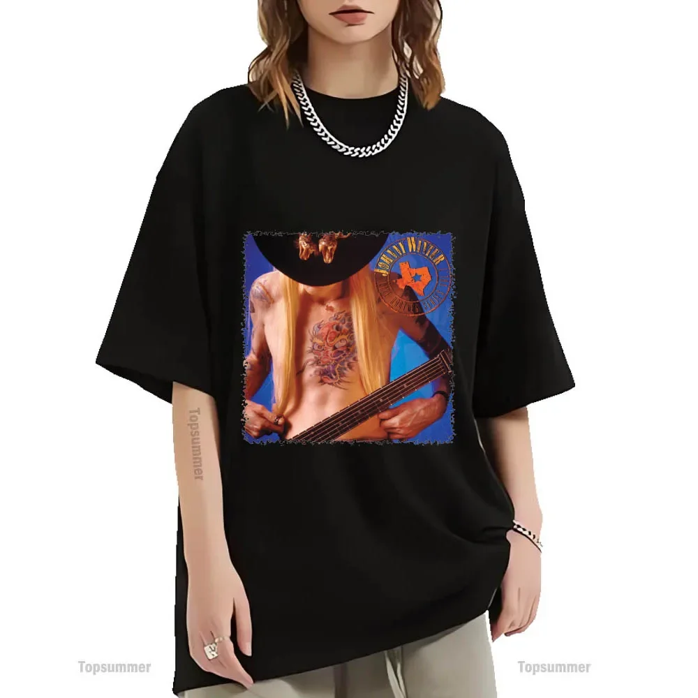 

Live Bootleg Series, Vol. 7 Album T Shirt Johnnnyy Winter Tour T-Shirt Woman Pop Stylish Oversized T Shirts Man Cotton Tees